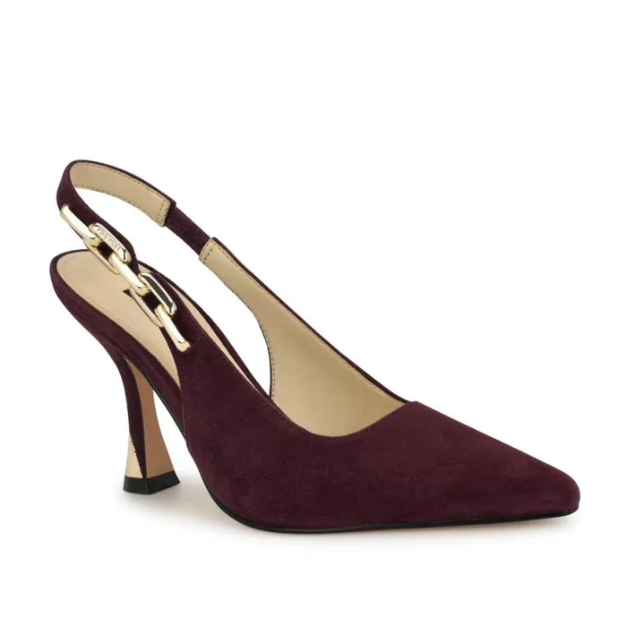 Nine West Heels Women Veroni Slingback Pumps Dark Red Suede Nine West Heels Women Veroni Slingback Pumps Dark Red Suede