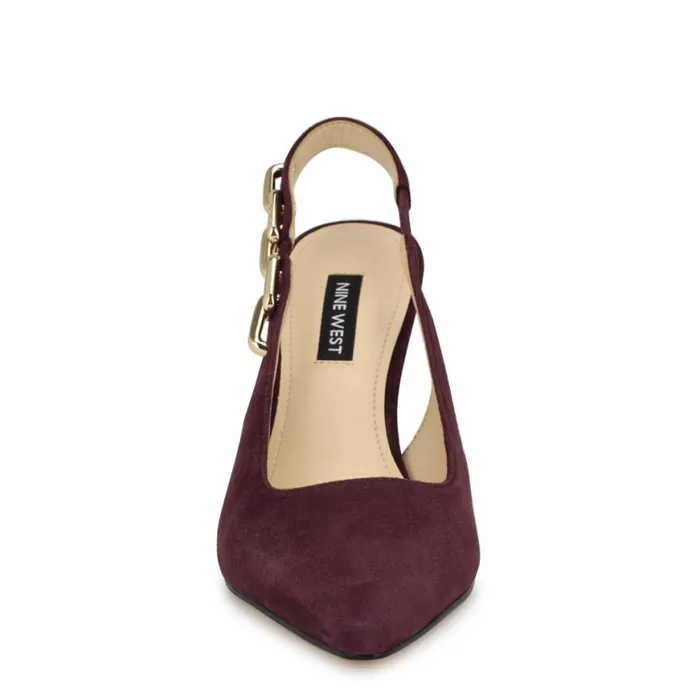 Nine West Heels Women Veroni Slingback Pumps Dark Red Suede Nine West Heels Women Veroni Slingback Pumps Dark Red Suede