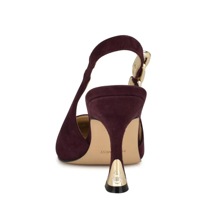 Nine West Heels Women Veroni Slingback Pumps Dark Red Suede Nine West Heels Women Veroni Slingback Pumps Dark Red Suede