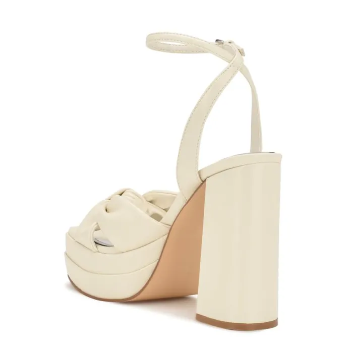 Nine West Heels Women Vivid Platform Sandals Chic Cream