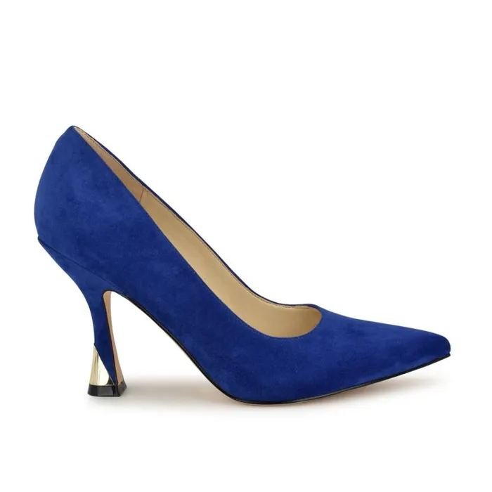 Nine West Heels Women Vylot Pointy Toe Pumps Blue Suede