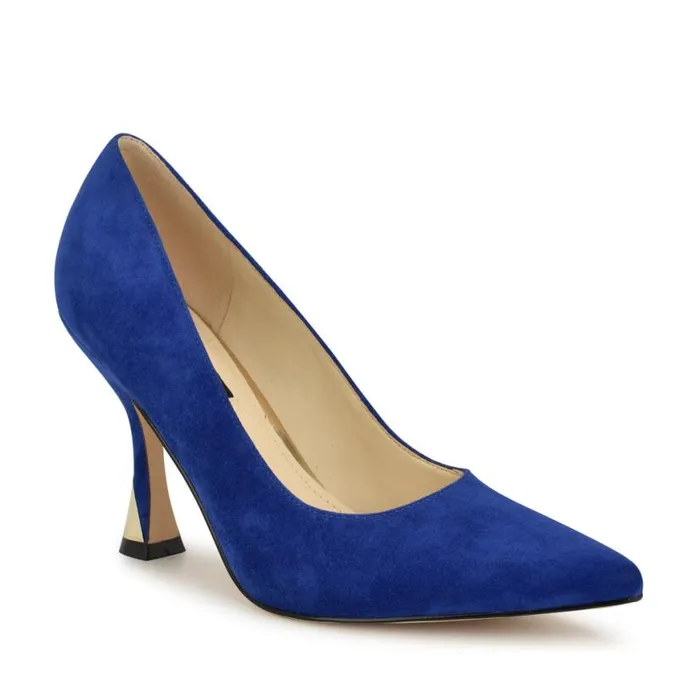 Nine West Heels Women Vylot Pointy Toe Pumps Blue Suede