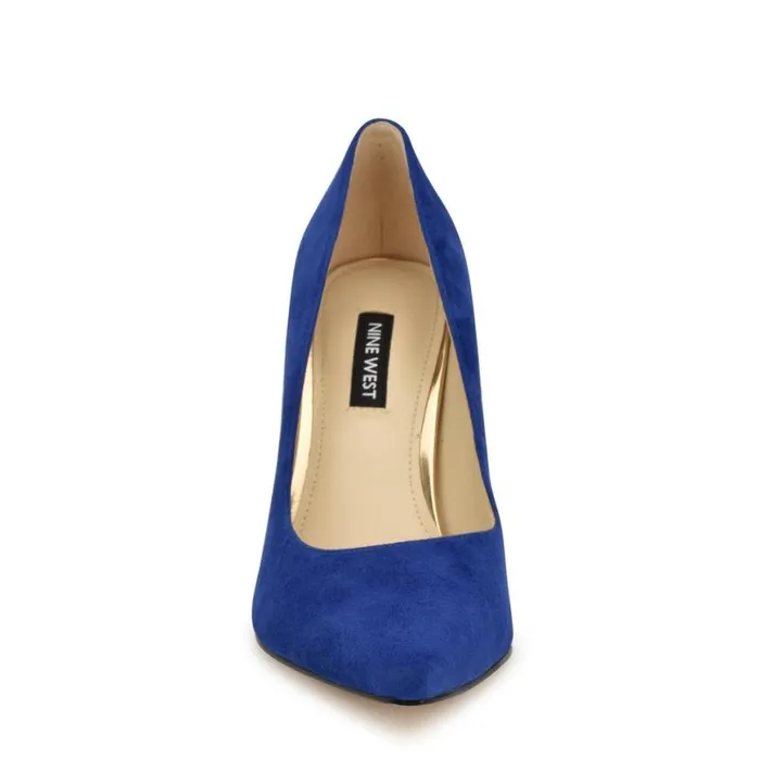 Nine West Heels Women Vylot Pointy Toe Pumps Blue Suede