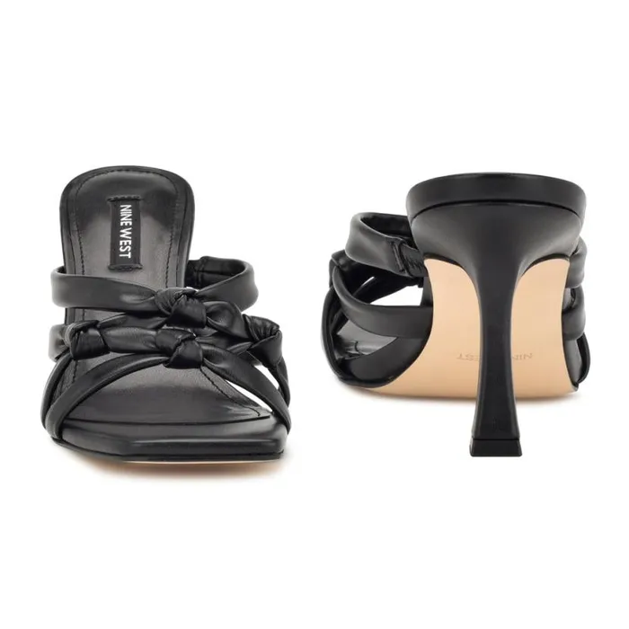 Nine West Heels Women Yeander Heeled Slide Sandals Black Nine West Heels Women Yeander Heeled Slide Sandals Black