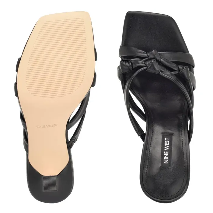 Nine West Heels Women Yeander Heeled Slide Sandals Black Nine West Heels Women Yeander Heeled Slide Sandals Black