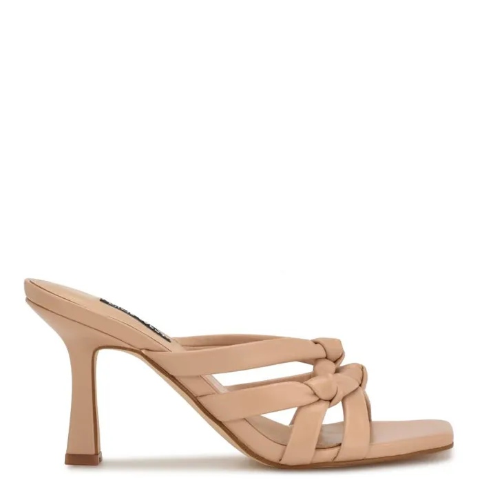 Nine West Heels Women Yeander Heeled Slide Sandals Warm Blush