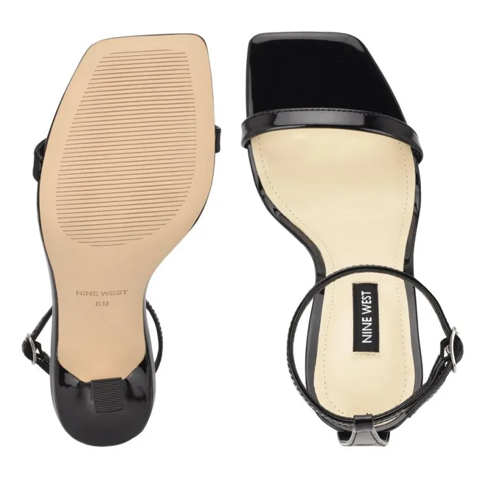 Nine West Heels Women Yess Ankle Strap Sandals Black