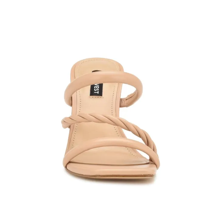 Nine West Heels Women Yester Heeled Slide Sandals Warm Blush