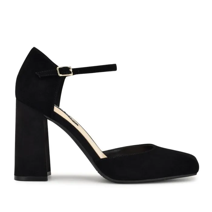 Nine West Heels Women Youda Ankle Strap Pumps Black
