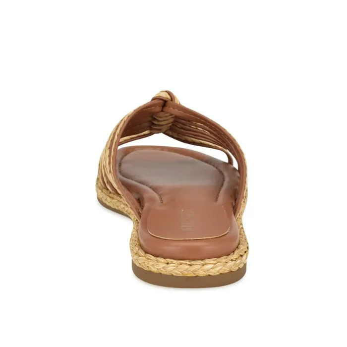 Nine West Sandals Women Adila Flat Espadrille Sandals Brown Raffia