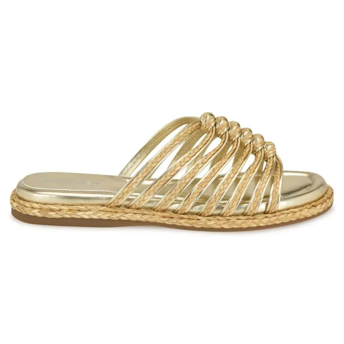 Nine West Sandals Women Adila Flat Espadrille Sandals Natural Raffia