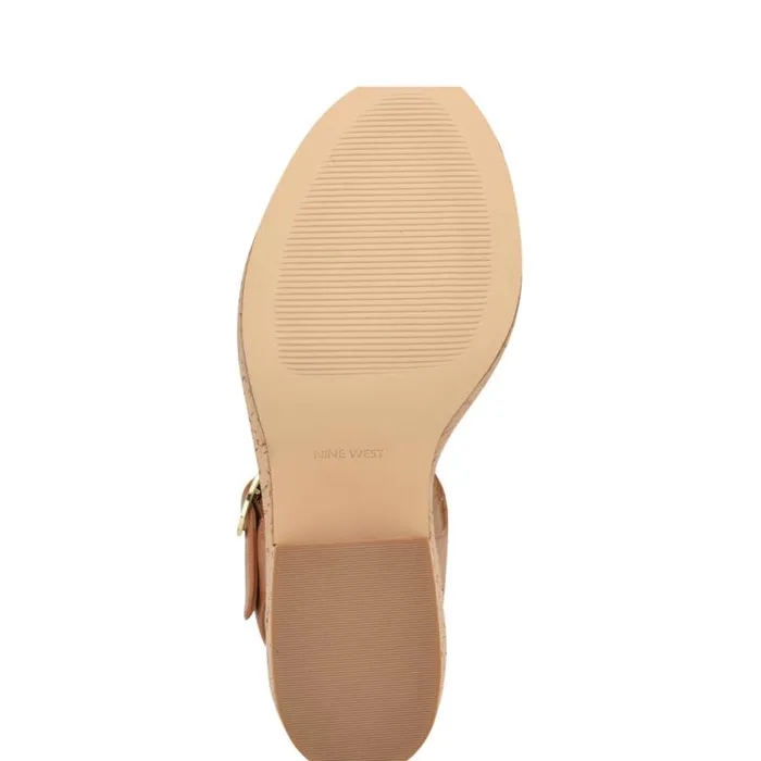 Nine West Sandals Women Amye Ankle Strap Wedge Sandals Brown