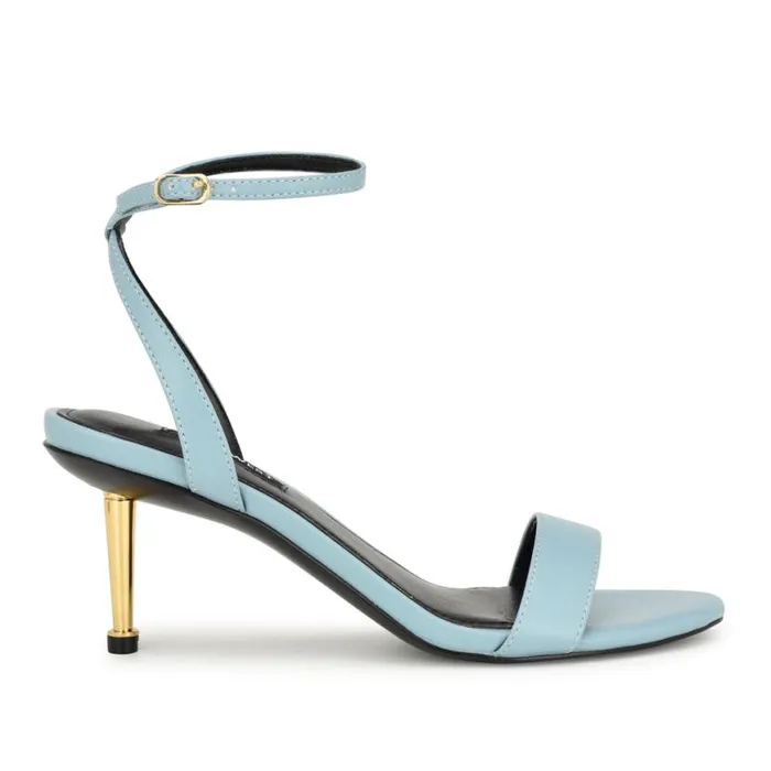 Nine West Sandals Women Anny Ankle Strap Heeled Sandals Blue