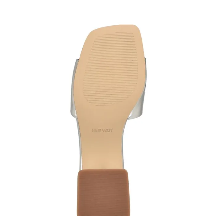 Nine West Sandals Women Bamsy Block Heel Slide Sandals Silver Nine West Sandals Women Bamsy Block Heel Slide Sandals Silver