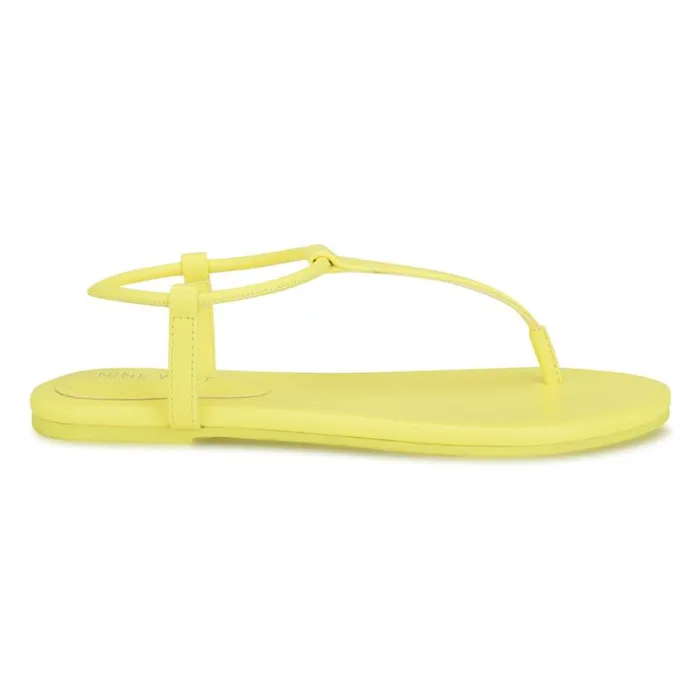 Nine West Sandals Women Bassie Flat Sandals Yellow