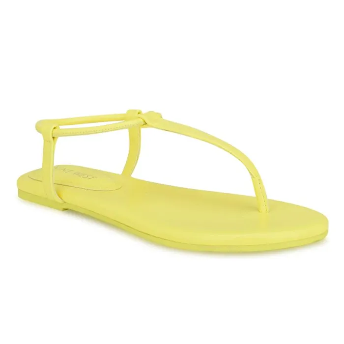 Nine West Sandals Women Bassie Flat Sandals Yellow Nine West Sandals Women Bassie Flat Sandals Yellow