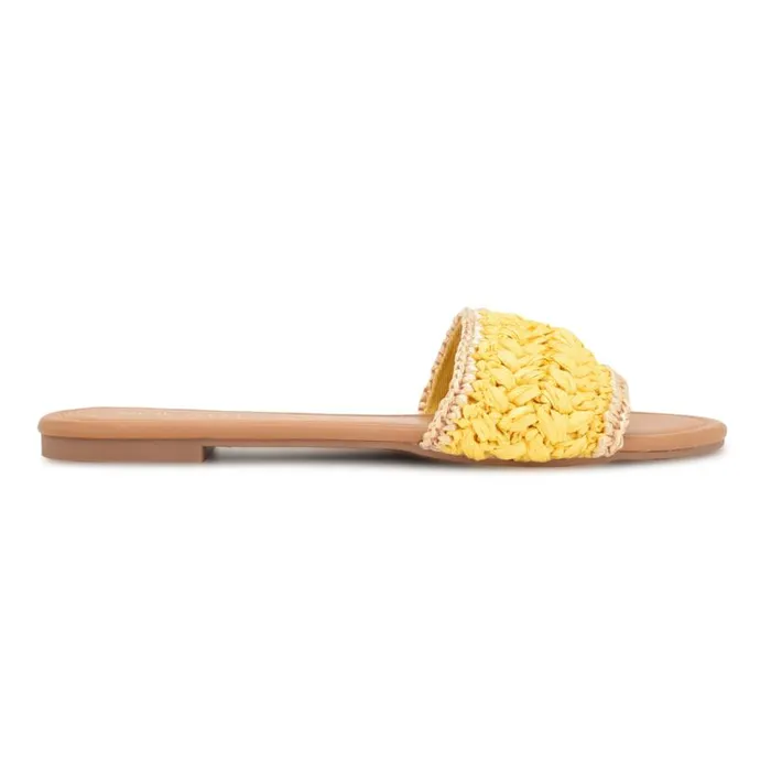 Nine West Sandals Women Beehiv Slide Sandals Yellow