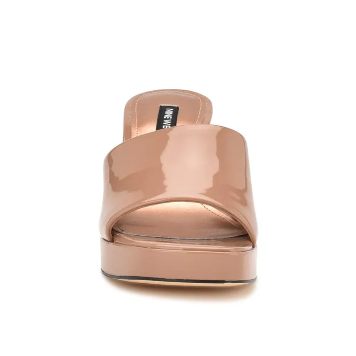 Nine West Sandals Women Beez Platform Sandals Medium Natural Patent Nine West Sandals Women Beez Platform Sandals Medium Natural Patent