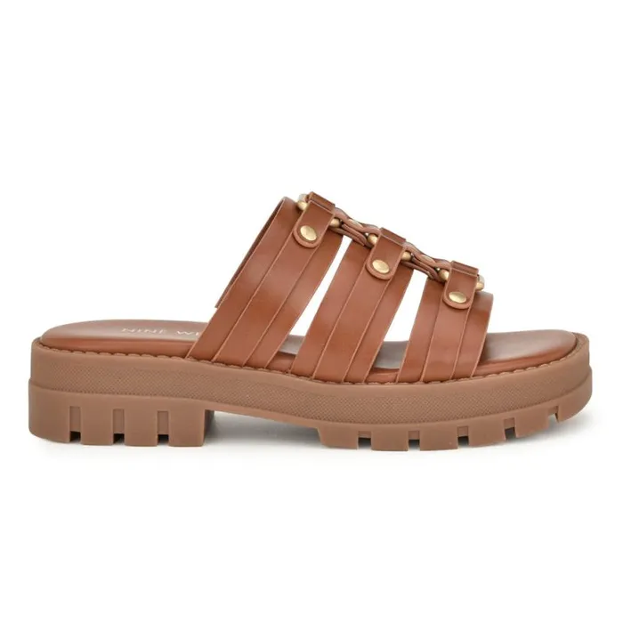 Nine West Sandals Women Cazz Fisherman Slide Sandals Brown