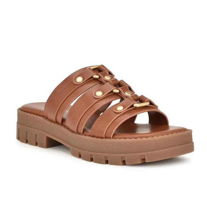 Nine West Sandals Women Cazz Fisherman Slide Sandals Brown