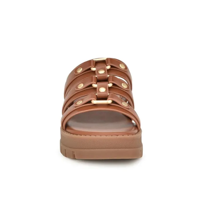 Nine West Sandals Women Cazz Fisherman Slide Sandals Brown