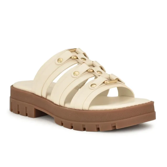 Nine West Sandals Women Cazz Fisherman Slide Sandals Ivory Nine West Sandals Women Cazz Fisherman Slide Sandals Ivory