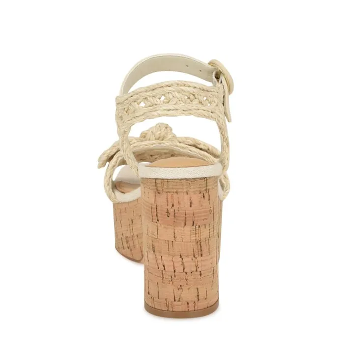 Nine West Sandals Women Comiele Platform Sandals Chic Cream Raffia