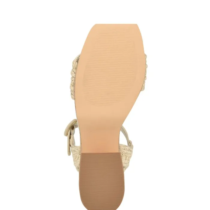 Nine West Sandals Women Comiele Platform Sandals Chic Cream Raffia