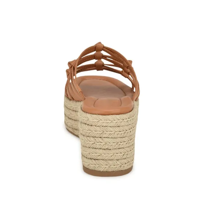 Nine West Sandals Women Cristy Espadrille Wedge Sandals Light Brown
