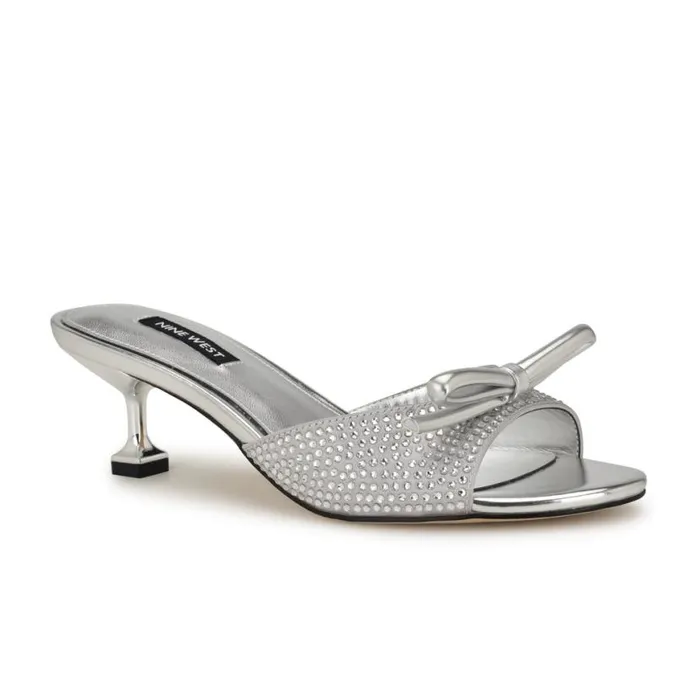 Nine West Sandals Women Delly Bow Sandals Silver Nine West Sandals Women Delly Bow Sandals Silver