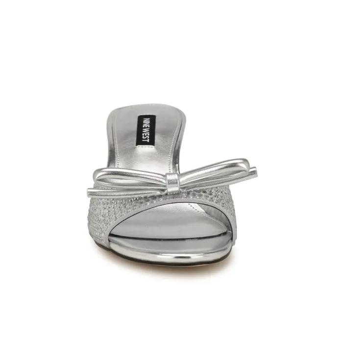 Nine West Sandals Women Delly Bow Sandals Silver Nine West Sandals Women Delly Bow Sandals Silver