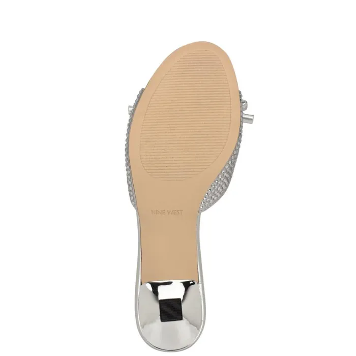 Nine West Sandals Women Delly Bow Sandals Silver Nine West Sandals Women Delly Bow Sandals Silver