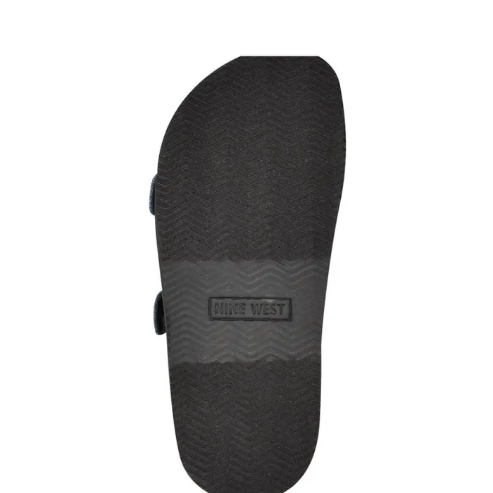 Nine West Sandals Women Eleny Buckle Slide Sandals Denim
