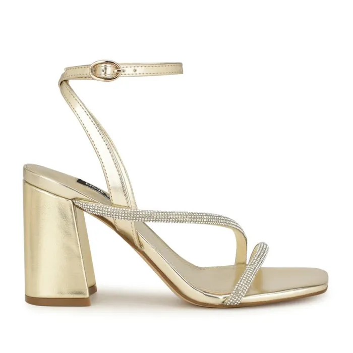 Nine West Sandals Women Gaden Ankle Strap Sandals Platino