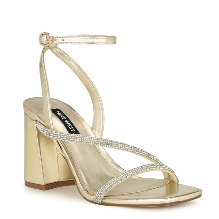 Nine West Sandals Women Gaden Ankle Strap Sandals Platino