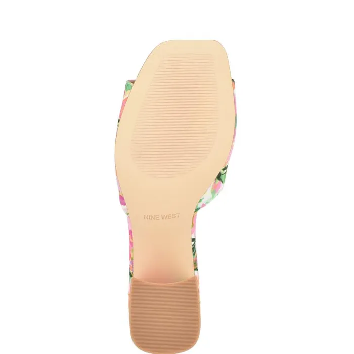 Nine West Sandals Women Gagen Slide Sandals Pink Floral