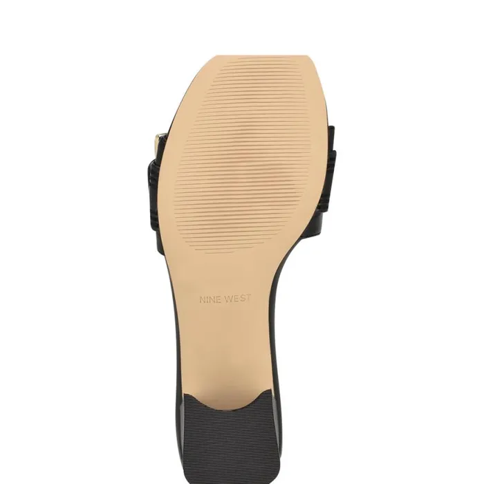 Nine West Sandals Women Garta Buckle Slide Sandals Black