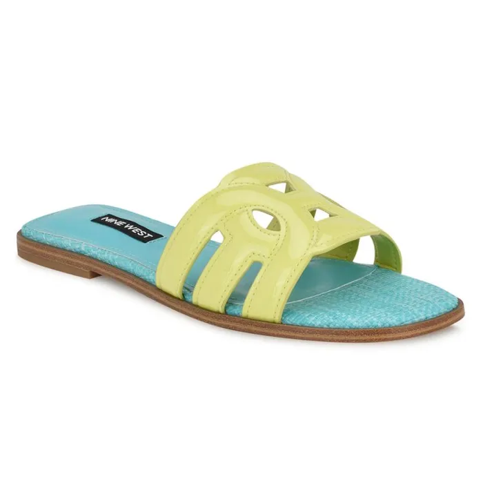 Nine West Sandals Women Geena Flat Slide Sandals Yellowblue Nine West Sandals Women Geena Flat Slide Sandals Yellowblue