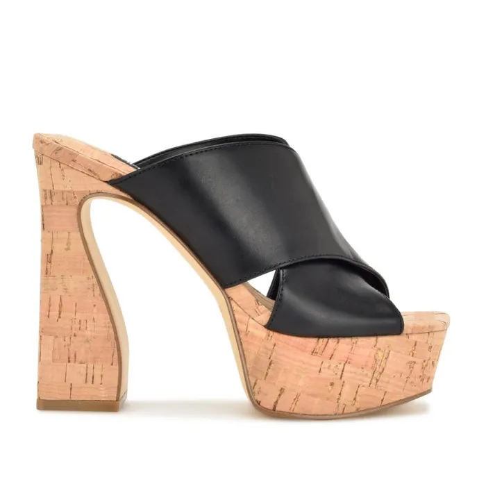 Nine West Sandals Women Girlz Platform Sandals Black Natural