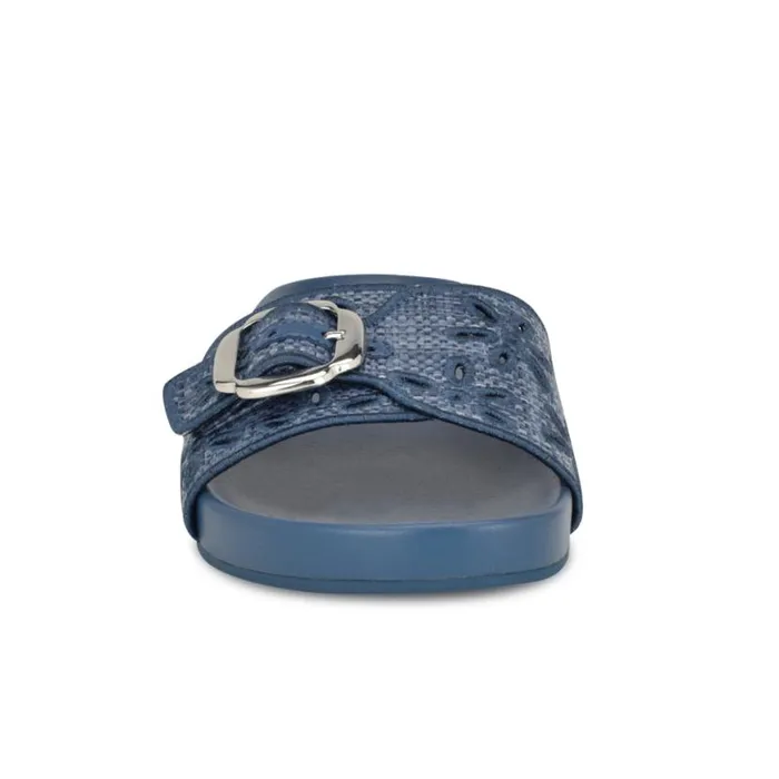 Nine West Sandals Women Giulia Casual Footbed Sandals Blue Raffia Nine West Sandals Women Giulia Casual Footbed Sandals Blue Raffia