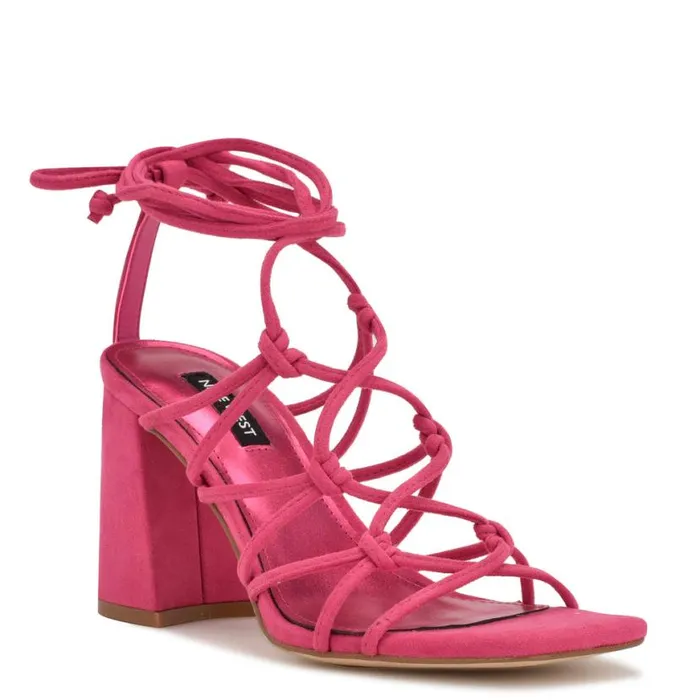 Nine West Sandals Women Glaven Ankle Wrap Sandals Pink Suede Nine West Sandals Women Glaven Ankle Wrap Sandals Pink Suede