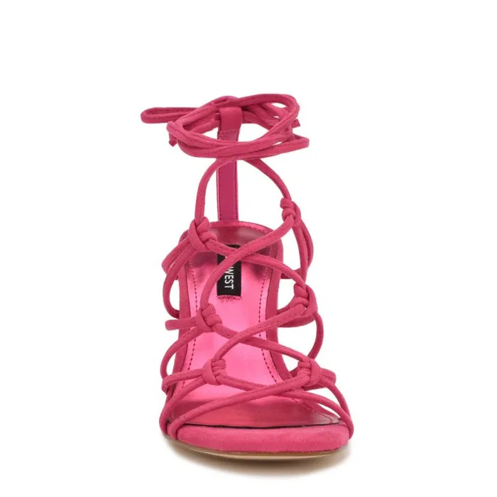 Nine West Sandals Women Glaven Ankle Wrap Sandals Pink Suede Nine West Sandals Women Glaven Ankle Wrap Sandals Pink Suede