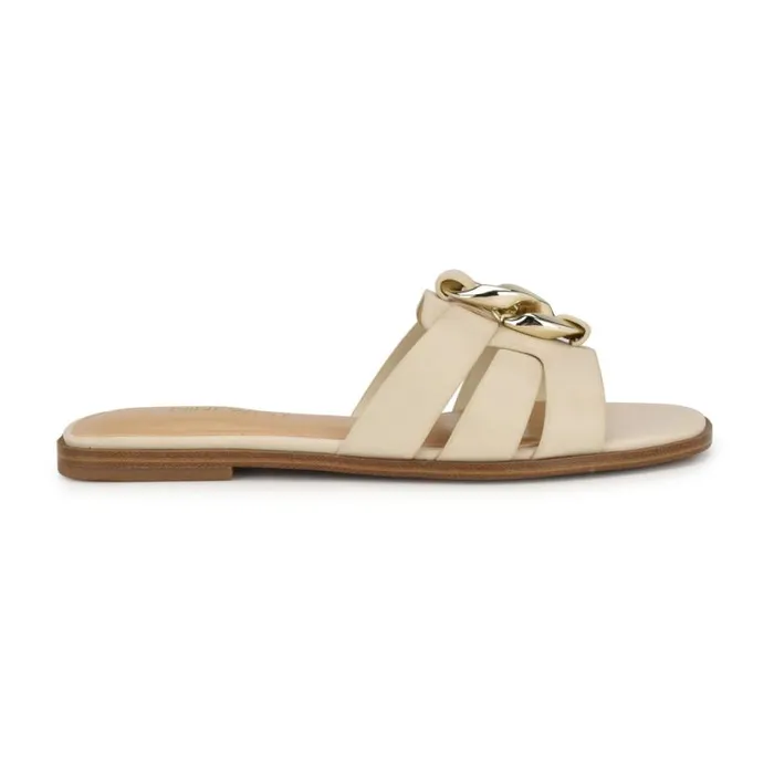 Nine West Sandals Women Graso Casual Flat Sandals Ivory