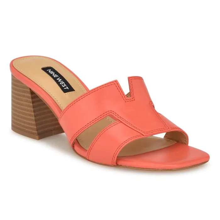Nine West Sandals Women Griselda Block Heel Sandals Orange Nine West Sandals Women Griselda Block Heel Sandals Orange
