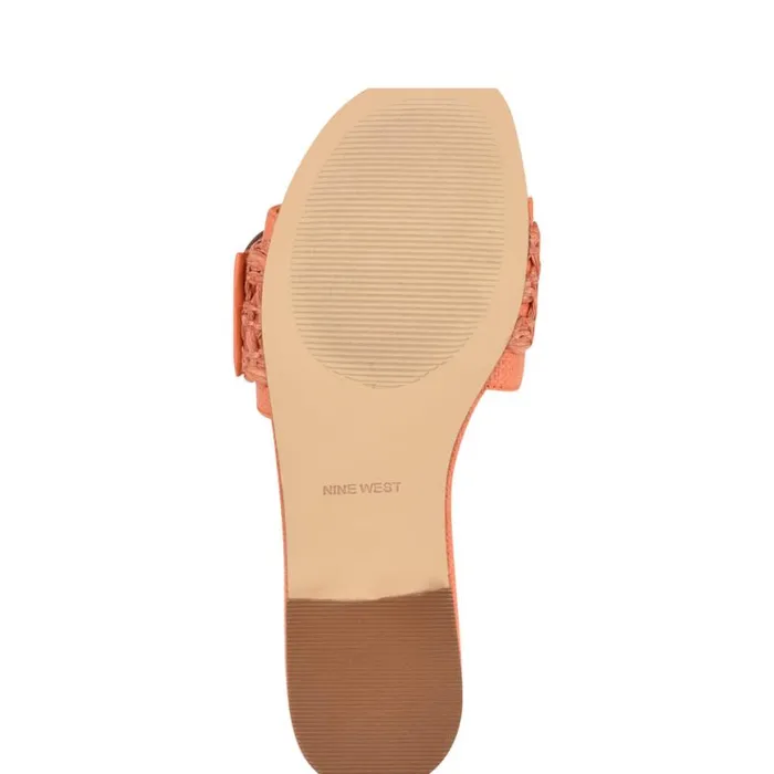 Nine West Sandals Women Hagleigh Flat Slide Sandals Orange Raffia Nine West Sandals Women Hagleigh Flat Slide Sandals Orange Raffia