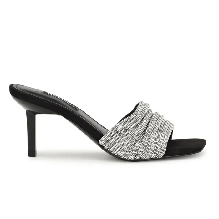 Nine West Sandals Women Harbor Heeled Slide Sandals Blackblack