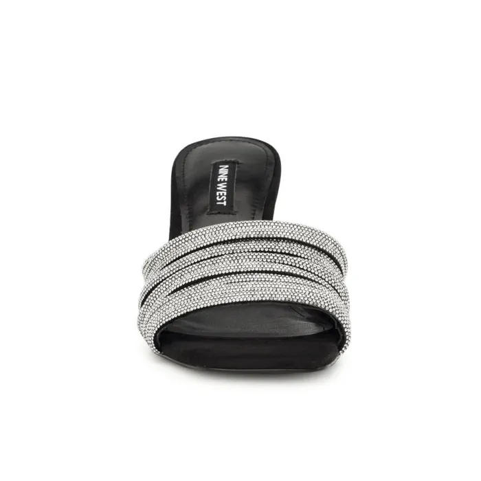 Nine West Sandals Women Harbor Heeled Slide Sandals Blackblack