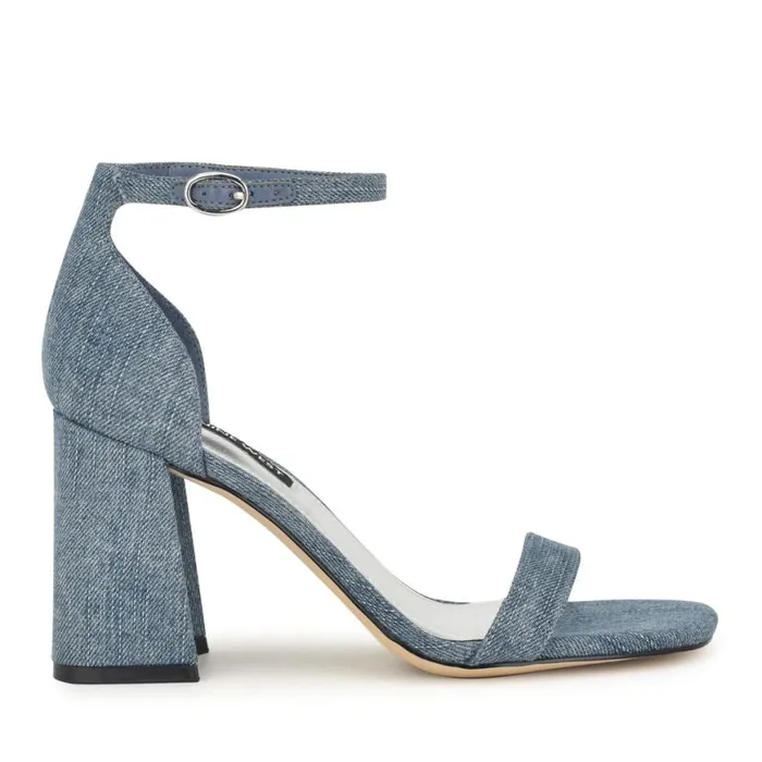Nine West Sandals Women Ilea Ankle Strap Sandals Denim