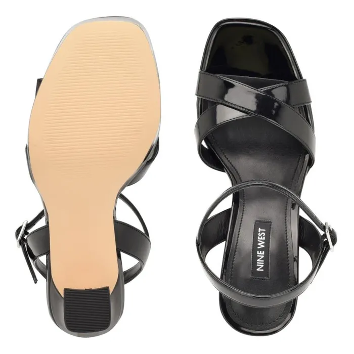 Nine West Sandals Women Iriv Platform Sandals Black Patent Nine West Sandals Women Iriv Platform Sandals Black Patent