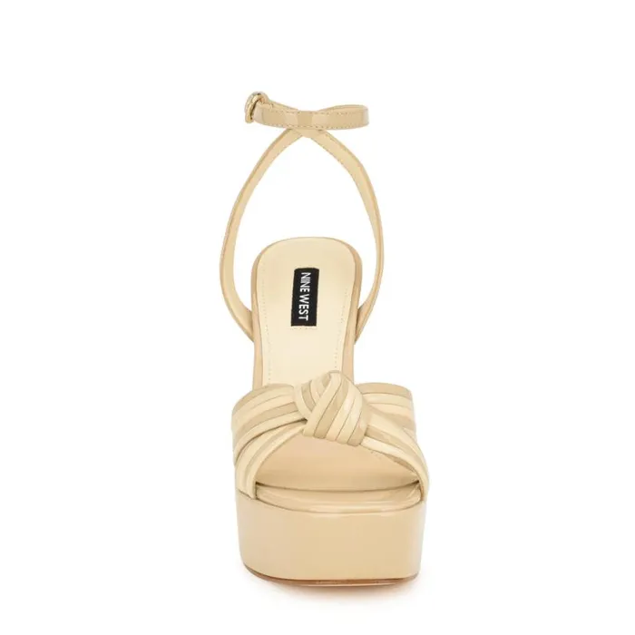 Nine West Sandals Women Irna Platform Ankle Strap Knotted Sandals Light Natural Patent Nine West Sandals Women Irna Platform Ankle Strap Knotted Sandals Light Natural Patent